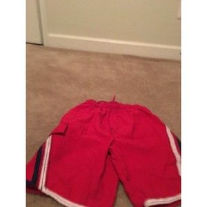 Joe Boxer Boys Mesh Lined Swim Shorts Size 8 Red White Black